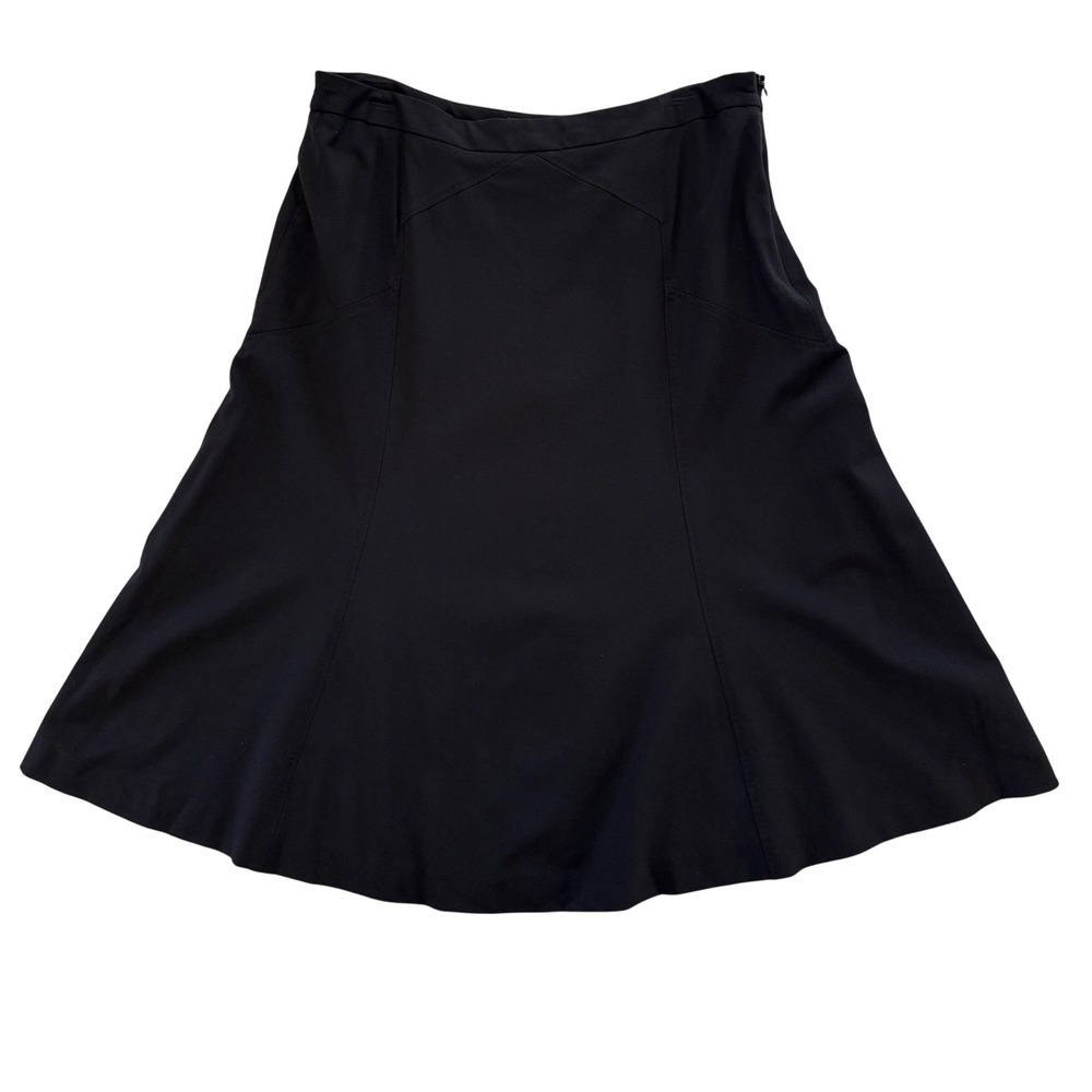 REISS Black Midi Skirt A-Line Flared Business Casual Women Size 10 - Picture 3 of 12